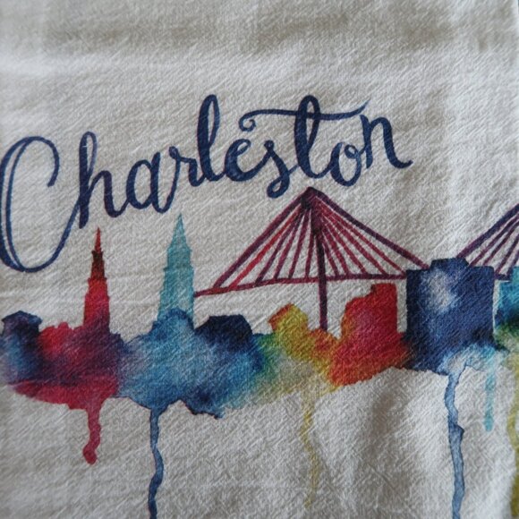 Souvenir FLOUR SACK Charleston SC Towel 100% Cotton - Picture 1 of 8